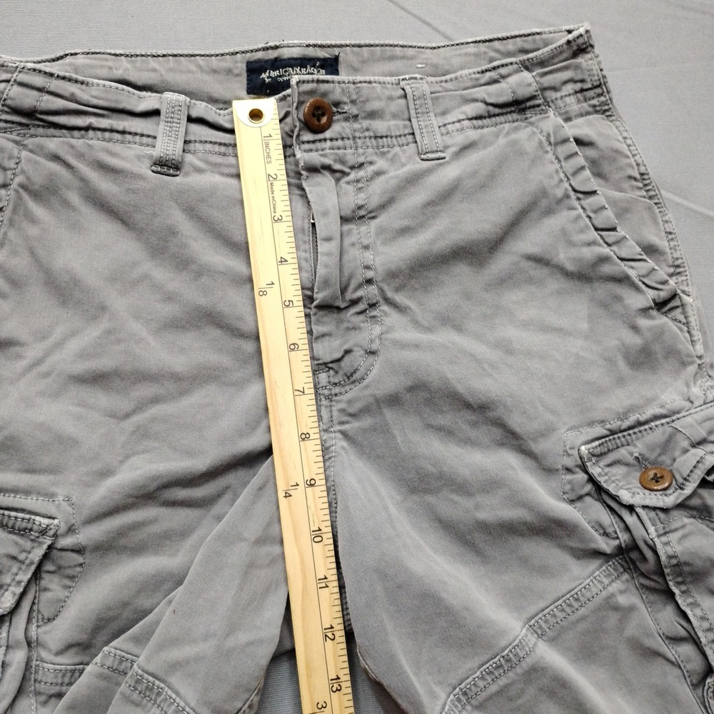 American Eagle Extreme Flex Classic Cargo Shorts Mens 32 Gray Cotton Stretch - Picture 5 of 8